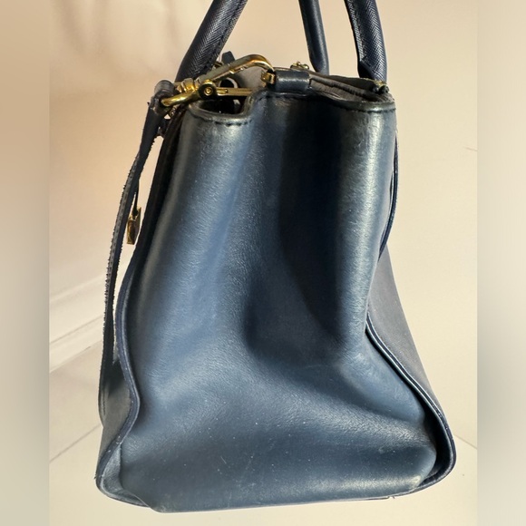 ☘️#193 MCM Saffiano Leather Double Zip Two-Way Satchel Tote Bag - Picture 4 of 16